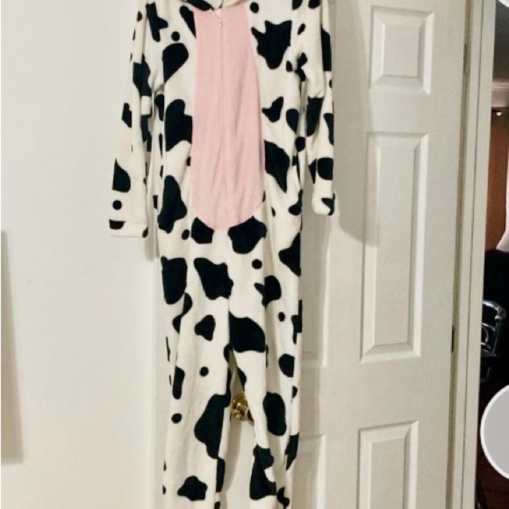 Secret Treasures Cow Print Pajama Onesie - Black and White